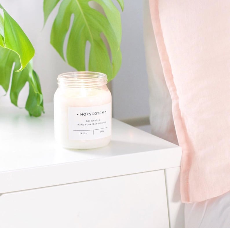 Bergamot Scented Candle \u2014 Hopscotch Candle \u2014 Home Decor Soy Candle \u2014 Perfect Gift for Her Wedding Gift Gift for Mum or Thank You Gift