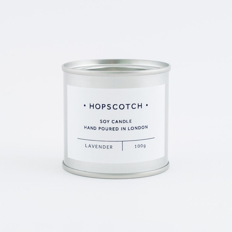 Lavender Scented Vegan Candle Hopscotch Candle Mini Hand-poured 100% Soy Wax Container Candle image 2
