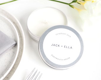 Custom Wedding Favour Candles — Hand-poured Personalised Wedding Favour Soy Candles — Design A