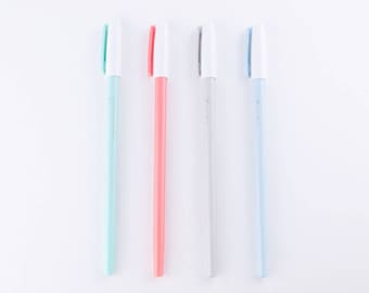 Colour Block Pen with Cap — Ball Point Pen — Black Ink — perfect cute stationery gift