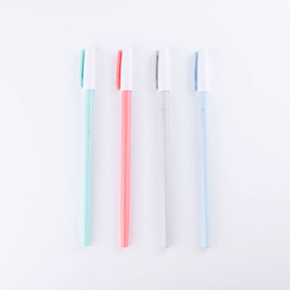 Colour Block Pen with Cap — Ball Point Pen — Black Ink — perfect cute stationery gift