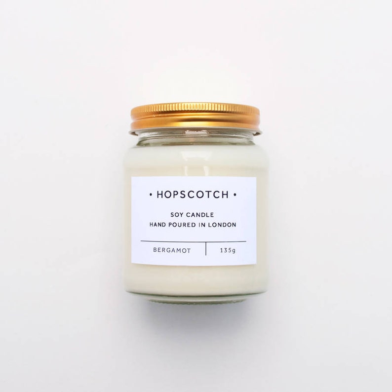 Bergamot Scented Candle Hopscotch Candle Home Decor Soy Candle Perfect Gift for Her, Wedding Gift, Gift for Mum or Thank You Gift image 3