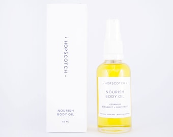 Nourish Body Oil — Cruelty Free, Vegan Skincare, Made in the UK — Perfect Gift for Her, Gift for Mum, Wedding Gift or Thank You Gift