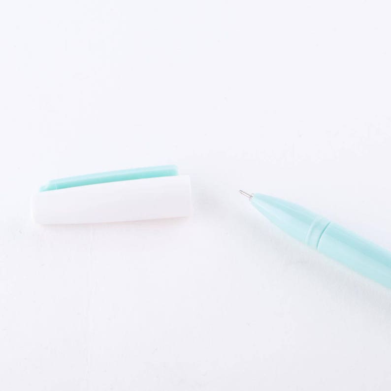Colour Block Pen with Cap — Ball Point Pen — Black Ink — perfect cute stationery gift image 2