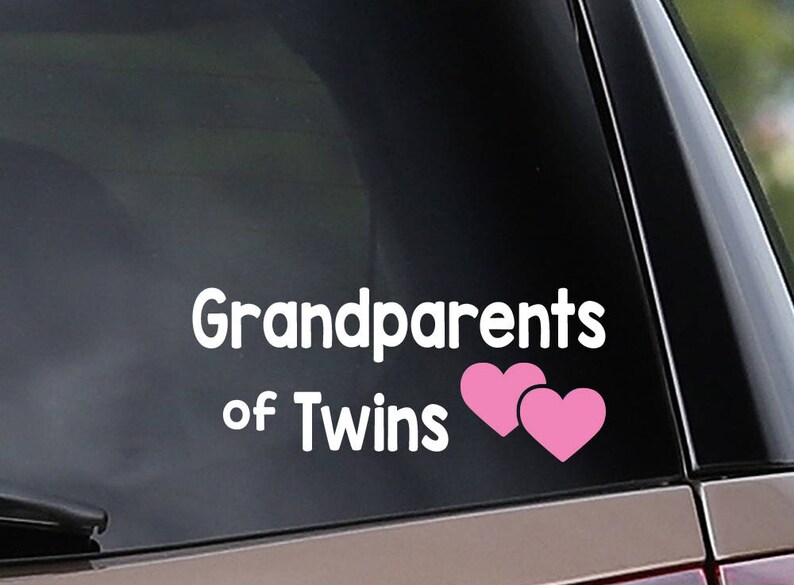Grandparents of Twins Vinyl Car Decal Car Window Decal Etsy