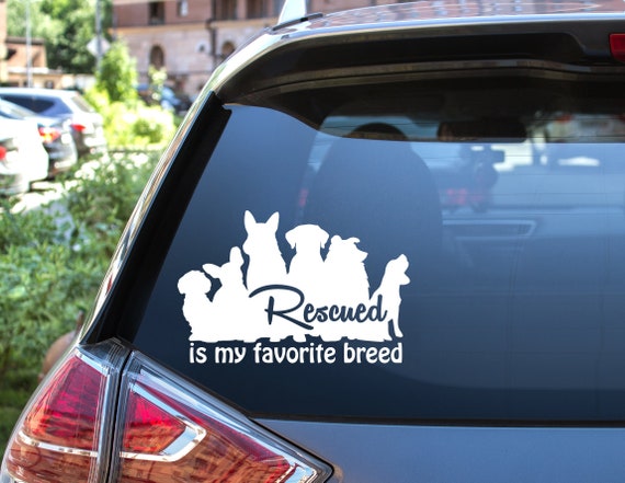 Rescue Is My Favorite Breed Dog Rescue Stickers Window Truck Car Vinyl Bumper Sticker Decal 5