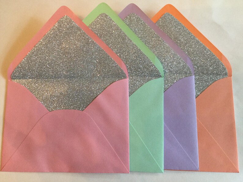 Glitter Lined Envelopes 5 x 7 Glitter Lined Envelope Etsy