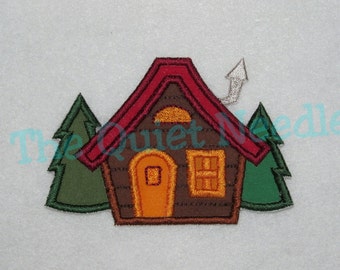 Log Cabin in the Woods Iron On or Sew On Embroidered Fabric Applique Patch Childrens Kids Iron On MADE to ORDER Shirt & Tutu Supplies