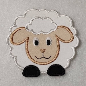 Sheep Embroidery Applique Patch, Iron On or Sew On, Animal, Craft Ideas, MADE To ORDER, 3 Size Options, Multiple Color Options