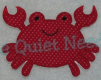 Red Crab Iron On or Sew On Fabric Applique Patch Beach Summer Children Kids Boys Girls Shirt & Tutu Supplies Custom MADE to ORDER