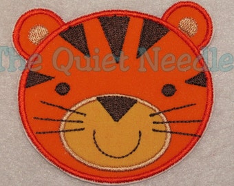 Iron On Applique - Tiger Face Broded Patch - Safari Jungle Animal Zoo - FABRIQUÉ sur commande - Peut être personnalisé