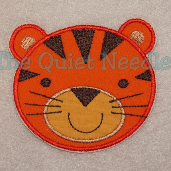 Iron On Applique - Parche bordado de cara de tigre - Safari Jungle Animal Zoo - MADE to ORDER - Se puede personalizar