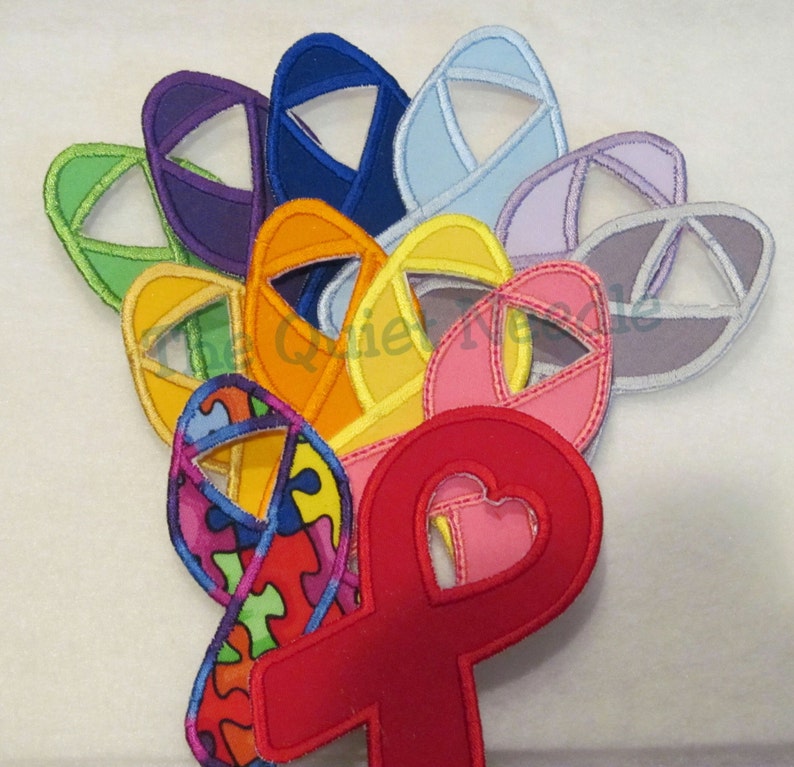 Blue Colon Cancer Awareness Ribbon Iron on Applique Patch Etsy