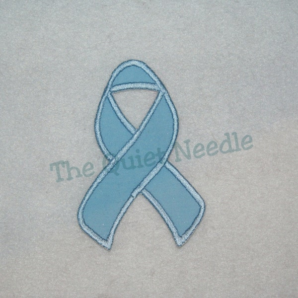 Graves Disease Awareness Ribbon Iron On Embroidered Patch Applique  Light Blue Awareness Ribbon MADE to ORDER Add a Name or Message