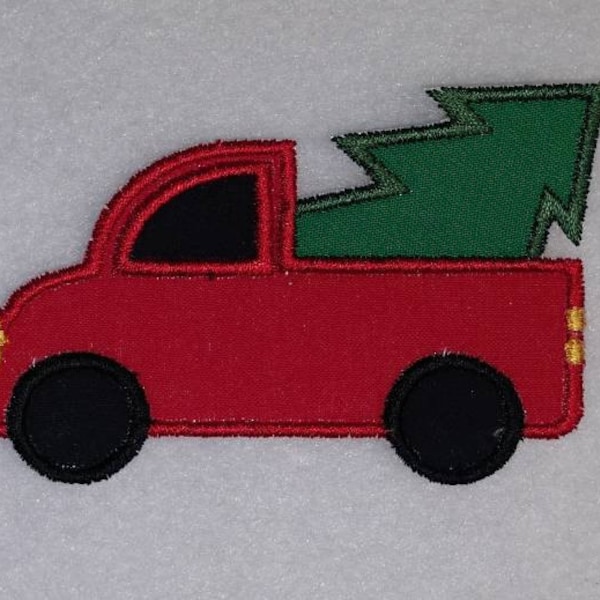Christmas Iron On Patch Truck with Christmas Tree Applique Iron On Patch  MADE To ORDER Christmas Craft 3 Sizes Available