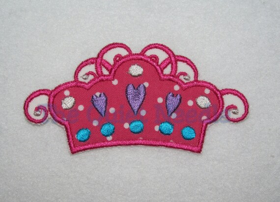 Embroidered Princess Crown Sew or Iron-On Patch Motif Embroidered Applique