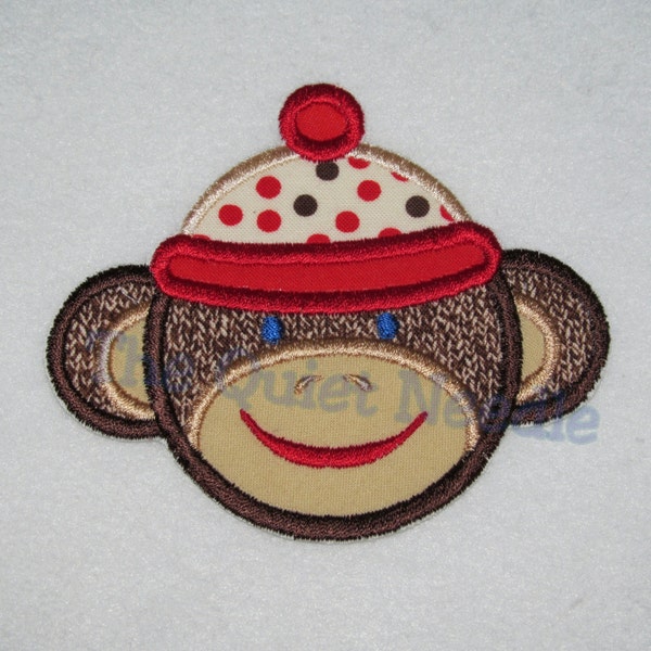 Sock Monkey Embroidered Iron On or Sew On Applique Patch MADE to ORDER Custom Color Childrens Kids Baby Patch TShirt Clothing Tutu Decal