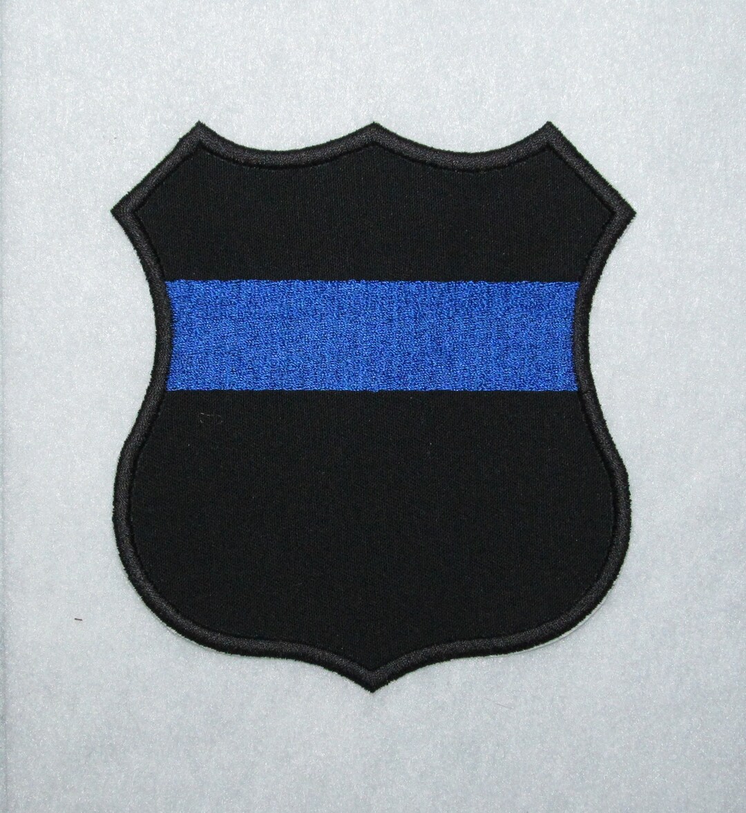 Set Of 2 X Thin Blue Line UK POLICE Iron On Screen Print Patch - Foto 9