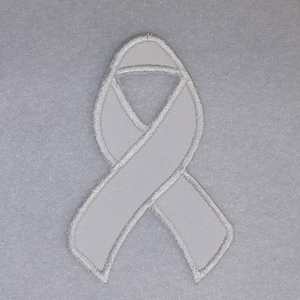 Lung Cancer Awareness Ribbon Iron On Embroidery Applique Shirt Embellishment Hat Decal MADE To ORDER Monogram Available 4 Size Options