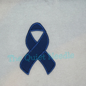Blue Colon Cancer Awareness Ribbon Iron On Applique Patch Fabric Iron On Patch Sew On Applique Shirt & Tutu Supplies Adults Children Kids