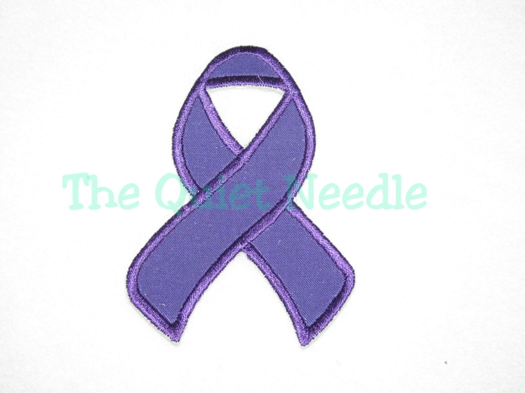 Purple Crohn ' S Disease Awareness Ribbon Iron on Applique Patch Fabric ...