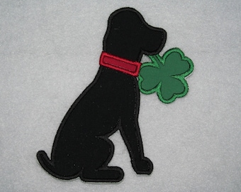 St Patricks Day Dog Iron On Applique or Sew On Applique Patch Irish Dog Shamrock Applique Patch Doggie Applique Patch Kids Patch Decal