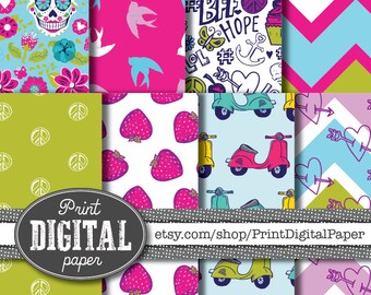 Instant Download Digital Paper Patterns Pack of 8 Papers for ...