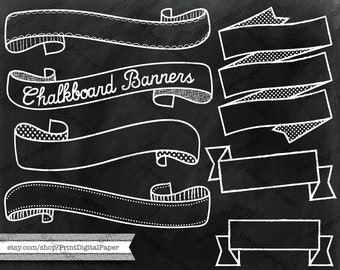 Download Chalkboard texture and banners clip art Chalk drawn vector PNG graphic banner elegant ribbon banners clipart commercial use