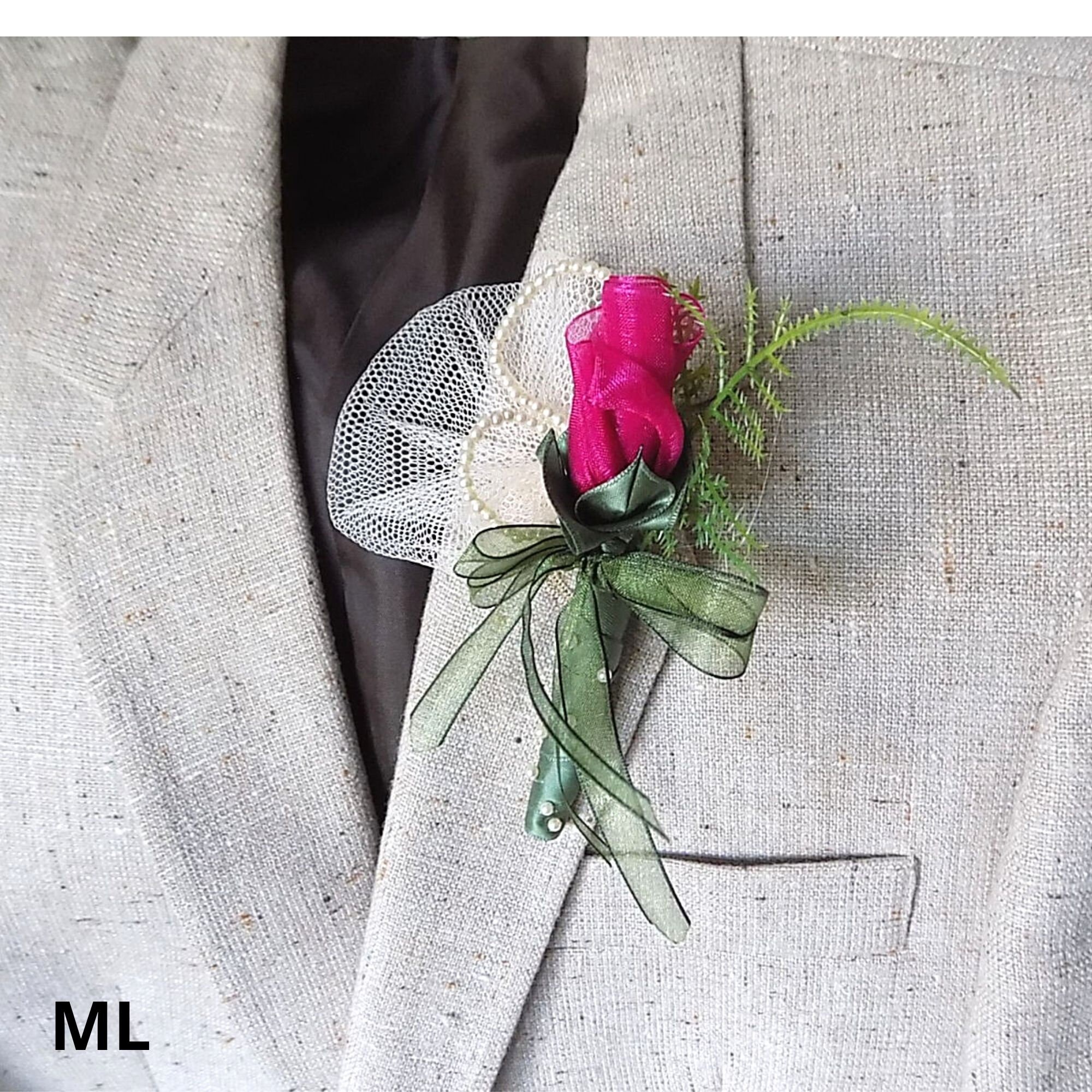 Rose Bud Boutonnière Artificial Floral Buttonhole Weddings Etsy