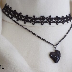 Schwarz Choker Halskette/Halloween Schmuck/Unisex Schwarzes Herz Choker