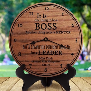 Personalized Wall Clock for Boss: Engraved Gift for Manager, Team Lead