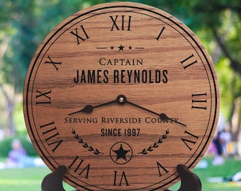 Police Officer Detective Wall Clock: for Retired Sergeant, Lieutenant or Captain