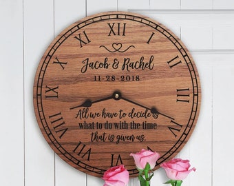 All We Have To Decide Is What To Do With The Time That Is Given Us - Wedding Gift - Anniversary Gift - Names - Custom Date - 1005