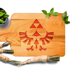 The Legend of Zelda Triforce Emblem Cheese Sushi Cutting Chopping Board for Him Mancave Geek Gamer Lover 6" x 12"