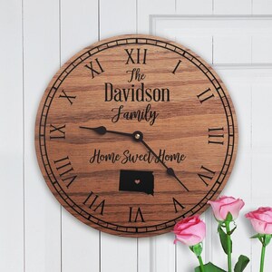 Family Name Housewarming Gift - New Home - State Map - Home Sweet Home - Family Sign - Rustic - Last Name - Family Name Map - 0308