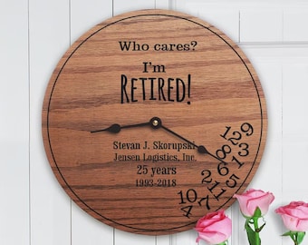 Funny Personalized Retirement Gifts - Who Cares I&#39;m Retired! - Gifts for Retirement - Funny Retirement Gift - I&#39;m Retired with Name - 1093