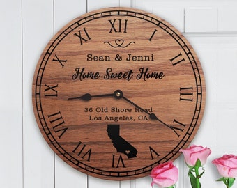 California State Map Clock – Personalized Housewarming Gift
