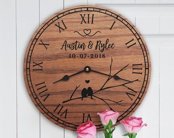 Personalized Love Birds Decor Gift - Cute Love Birds - Wedding Gift - Custom Names - Love Birds Wedding Gift - Love Birds in Tree - 0623
