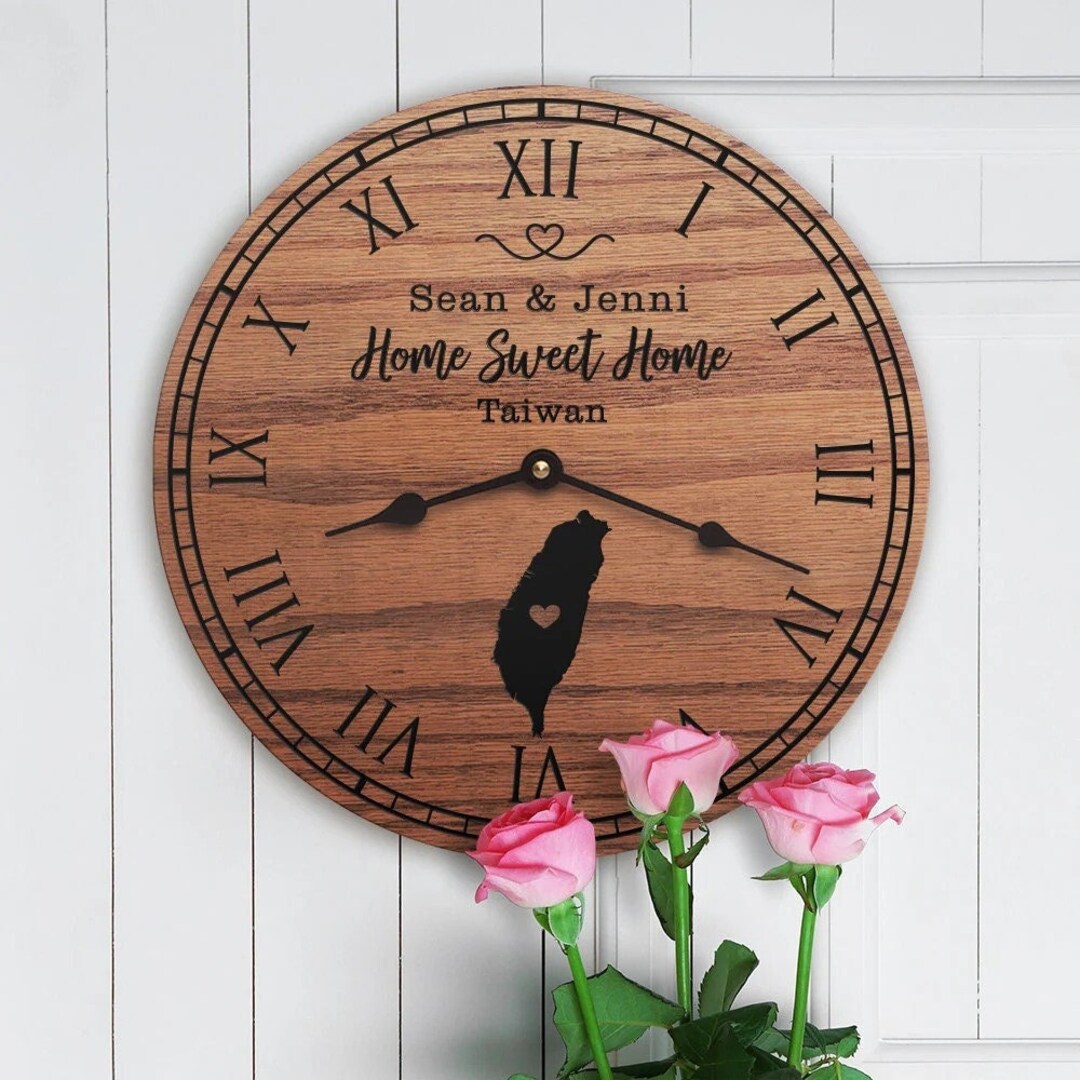 Taiwan Clock Taiwan Map Wooden Clock – Personalized Housewarming Gift - Etsy
