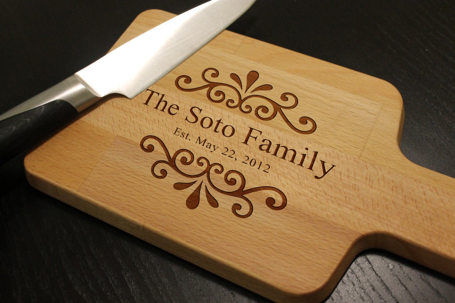 Personalized Elegant Themed Cheese Board Custom Engraved Wedding