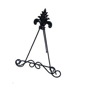 Decorative Rustic Iron Cutting Board Stand Plate Holder Hand Made Hammered and Stamped with Welded Joints Choose Black Gold Silver Rose Gold