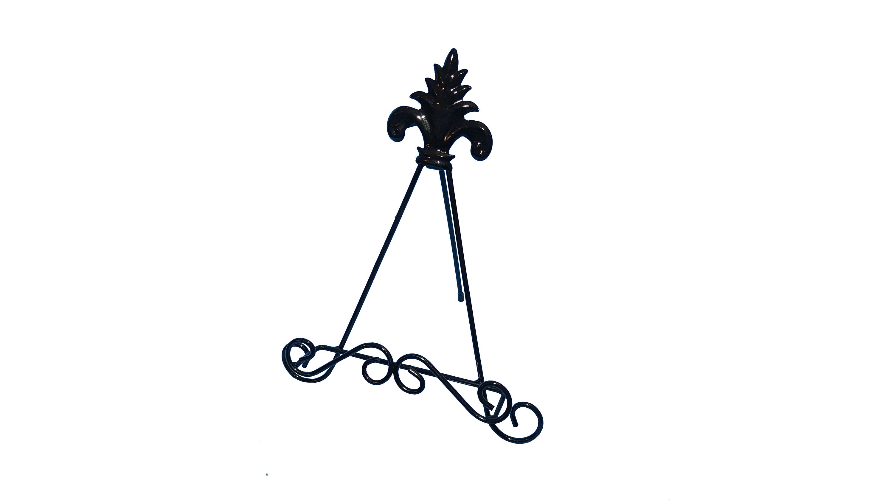 METAL STAND: Wrought Iron Plate Stand BLACK (Max plate size 14 Diam.) 