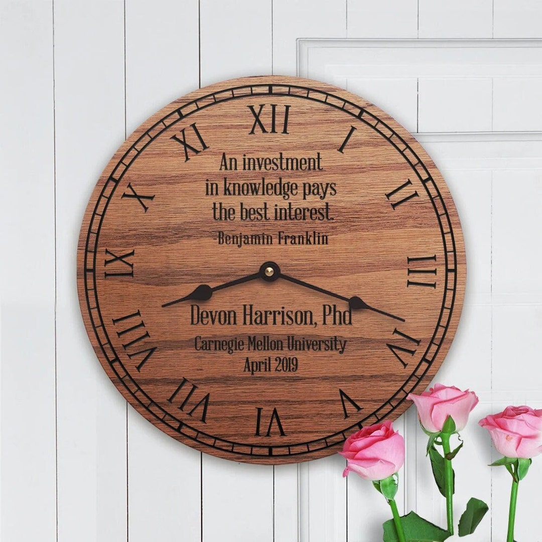 Personalized Statistics Class Graduation Clock – Phd Gift, Engraved ...