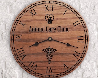 Engraved Vet Clinic Clock: Veterinarian Gift from Staff
