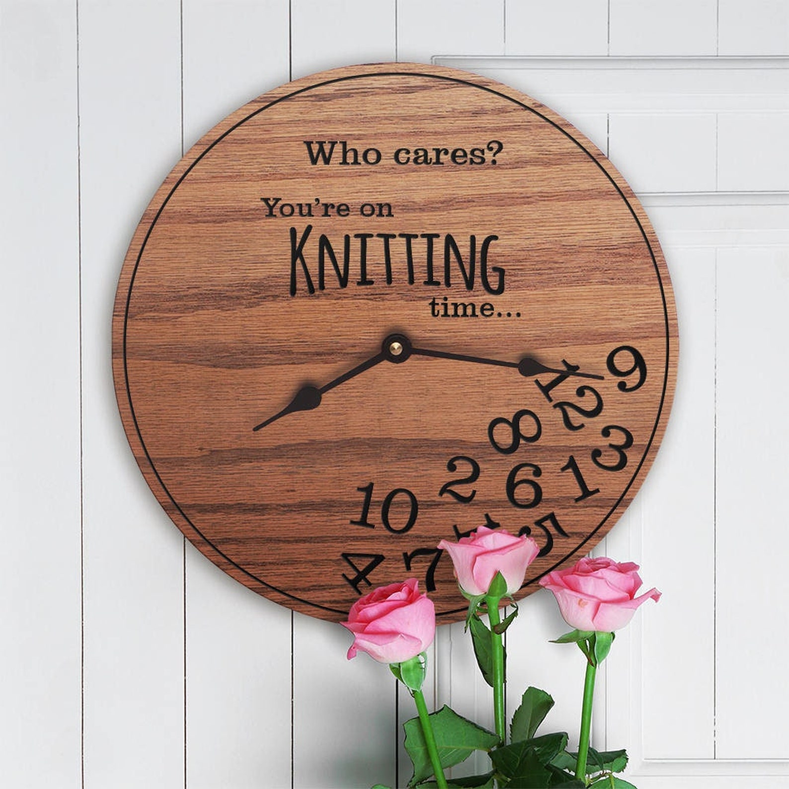 Funny Knitting Time Clock