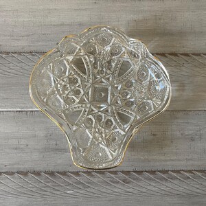 Vintage Glass Relish Dish Glass and Gold Trimmed Dish Vintage Relish Dish Vintage Kitchen Decor