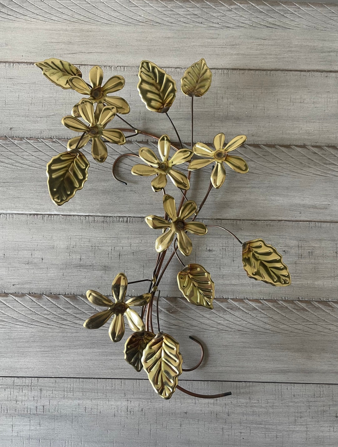 Vintage Wall Decor Brass Flowers Wall Decor Vintage Brass Wall Decor ...