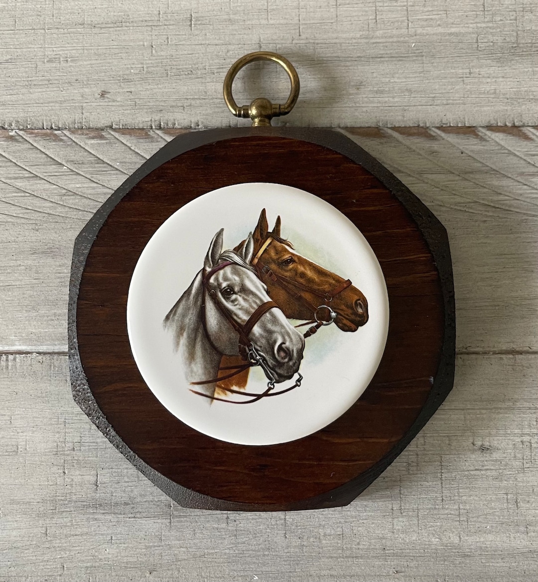 Vintage Horse Wall Plaque Horse Wall Hanging on Wood Horse Head Decor