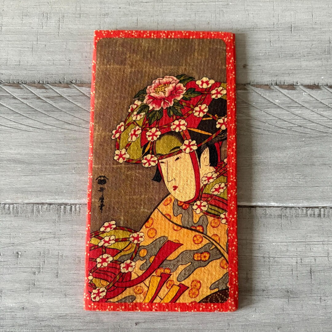 Vintage Rice Paper Wallet Japanese Wallet Asian Decor Vintage Wallet ...