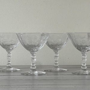 Vintage Fostoria Chintz Etched Glasses Set of 6 Vintage Fostoria Glass Vintage Glassware  Serveware Dining Decor